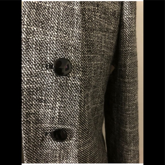 Allison Gail Tweed Blazer Sz 12 Vintage Open Front Officially Career Gray - Picture 9 of 12